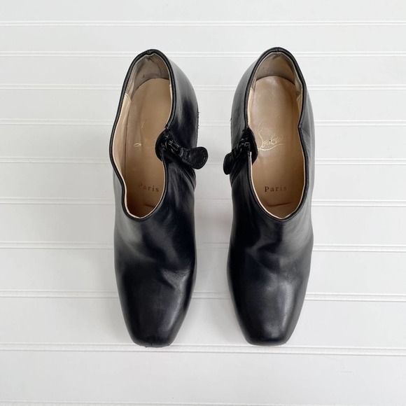 Christian Louboutin Shoes Heels Platform Ankle Boots Miss 120 Bootie Leather Bla - Picture 7 of 16